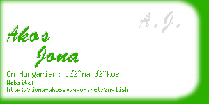 akos jona business card